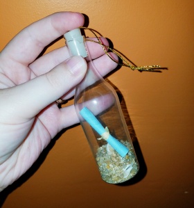 message in a bottle ornament